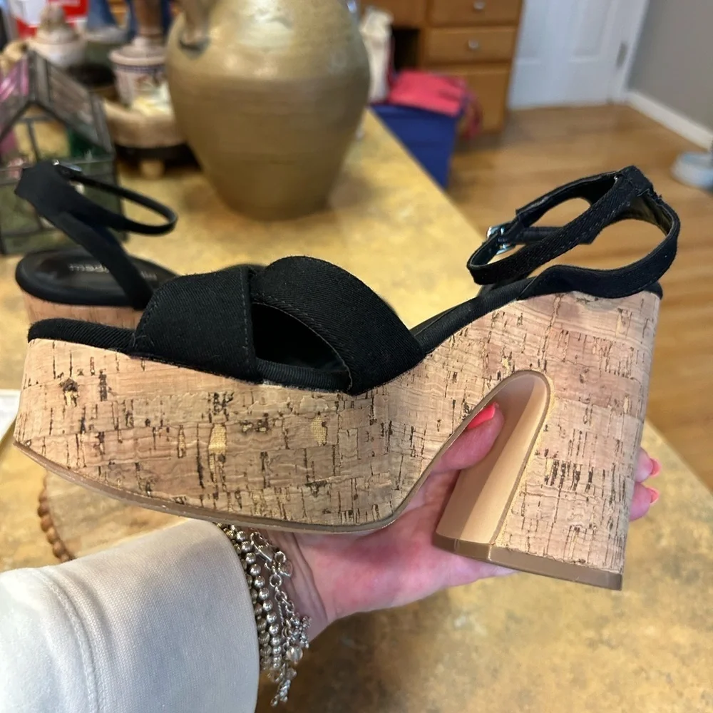 Madden Girl Ankle Strap Black Platform Sandals